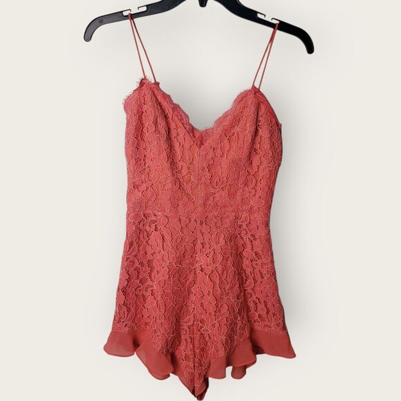 Revolve NBD Heaven on Earth Pink Lace Romper XS NWT - Picture 2 of 11
